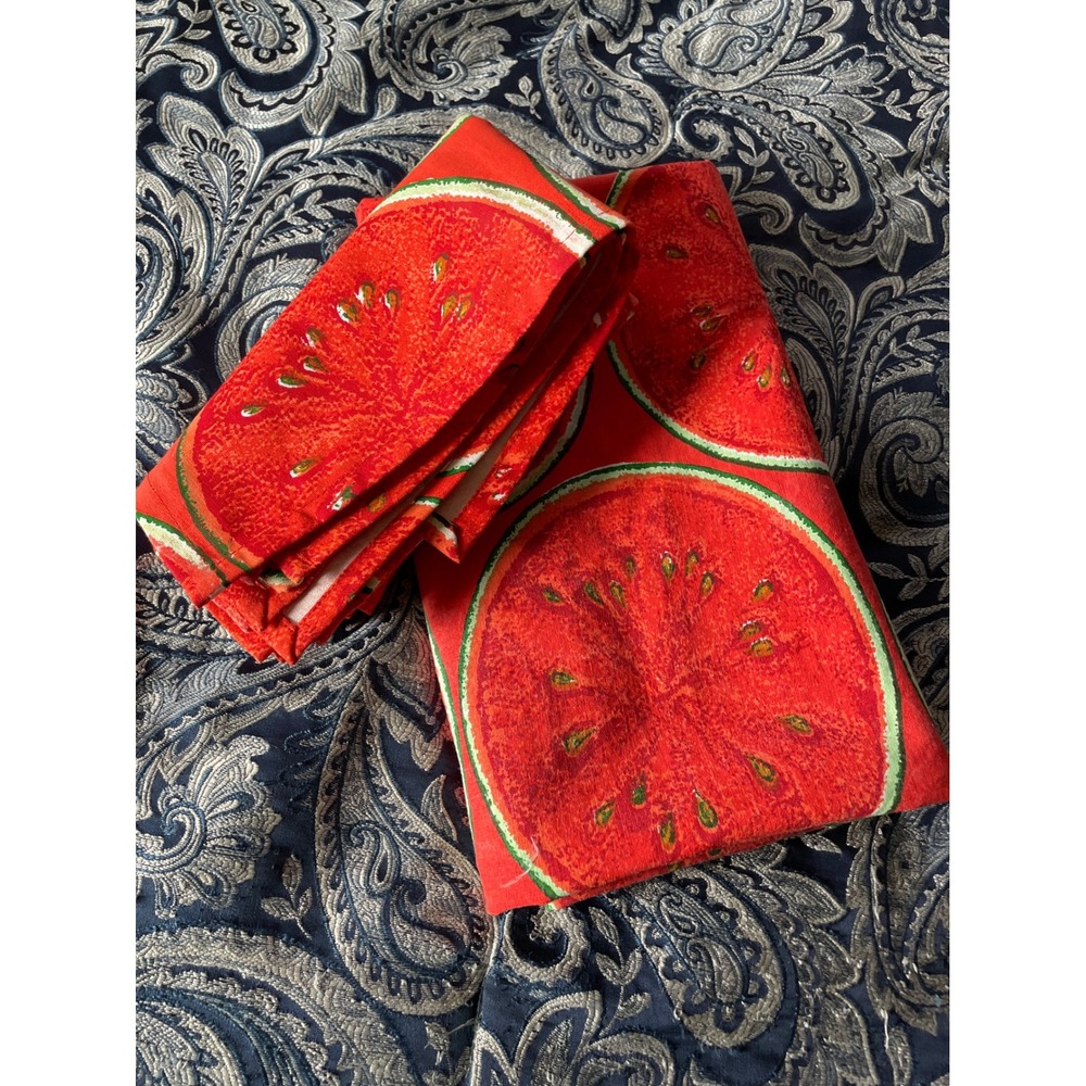 Department 56 Watermelon Slices 6 Napkins and‎ tablecloth Cotton Kitchen Linens